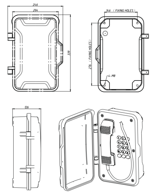 Teléfono de Emergencia IP66/IP67 con Lámpara LED Vozell® JR101-FK-L-3G