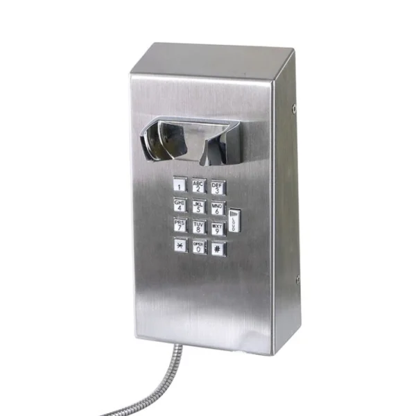 Vozell® JR201-FK-VC-SIP - Teléfono Público Antivandálico con Auricular de Acero Inoxidable